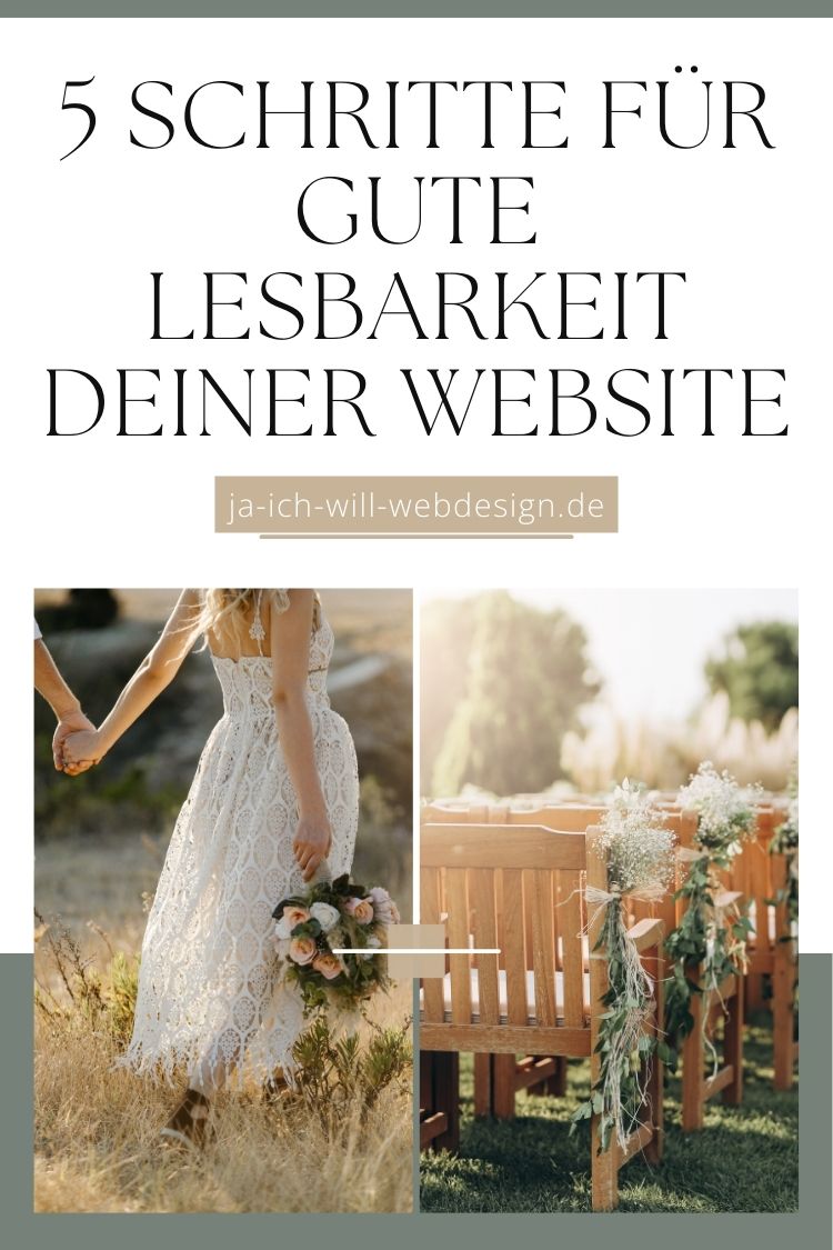 Titelbild Pinterest 5 Schritte für gute Lesbarkeit auf deiner Hochzeitswebsite.