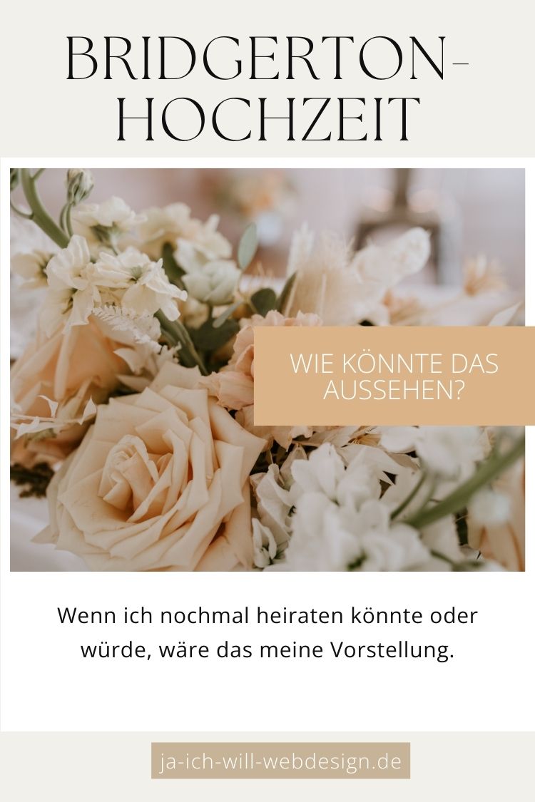 Ein Pinterest-Titel für eine Bridgerton Hochzeit