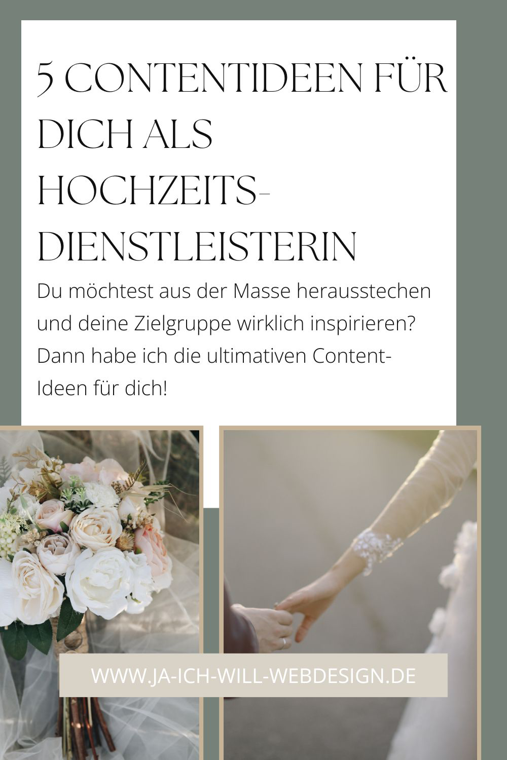 Pinterestbild mit dem Titel 5 Contentideen für Hochzeitsdienstleister